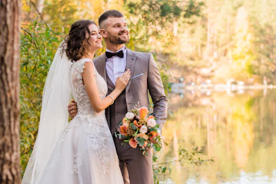 Saya and Theo at their Columbia River Gorge elopement